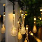 Solar Raindrop String Lights