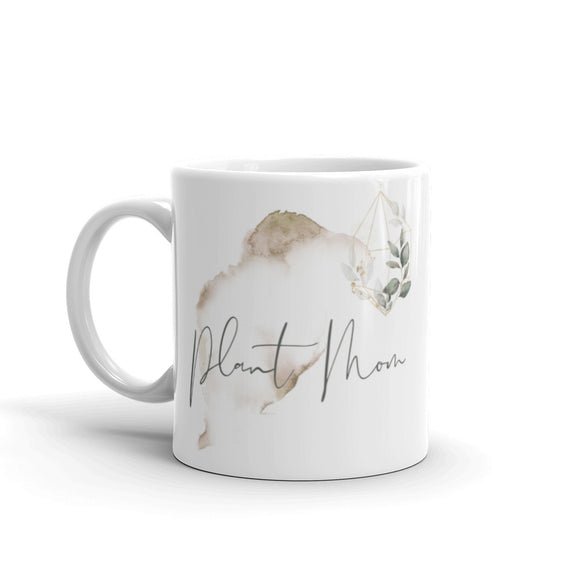 Plant Mom White Glossy Mug